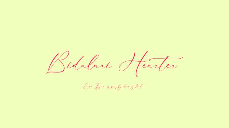 Bidalari Hearter Font