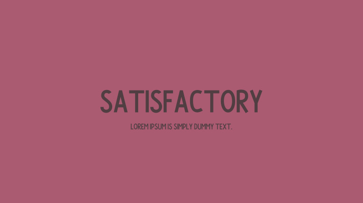 Satisfactory Font Family