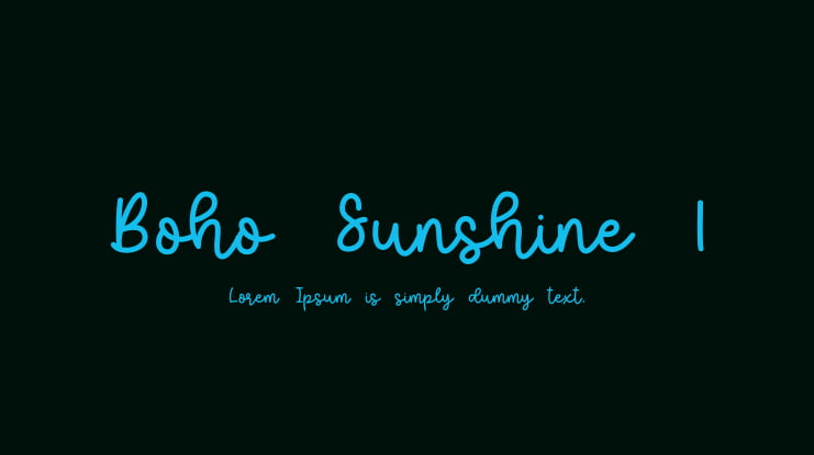 Boho Sunshine 1 Font Family