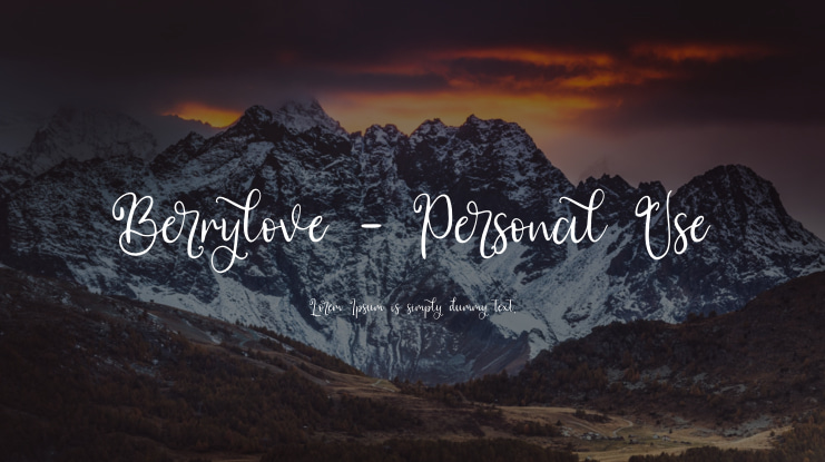Berrylove - Personal Use Font