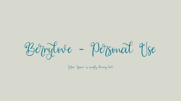 Berrylove - Personal Use Font
