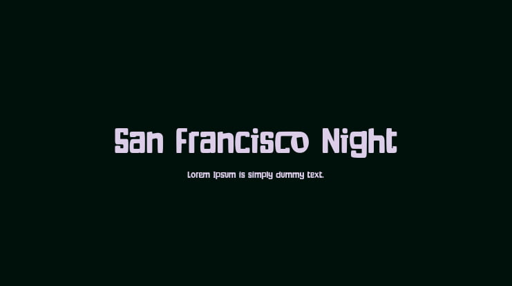 San Francisco Night Font