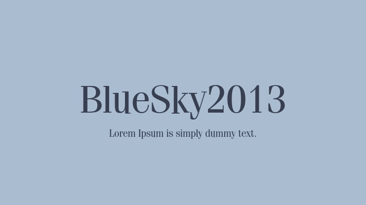 BlueSky2013 Font