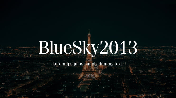 BlueSky2013 Font
