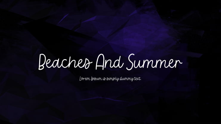 Beaches And Summer Font