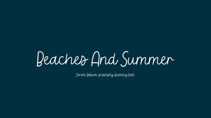 Beaches And Summer Font