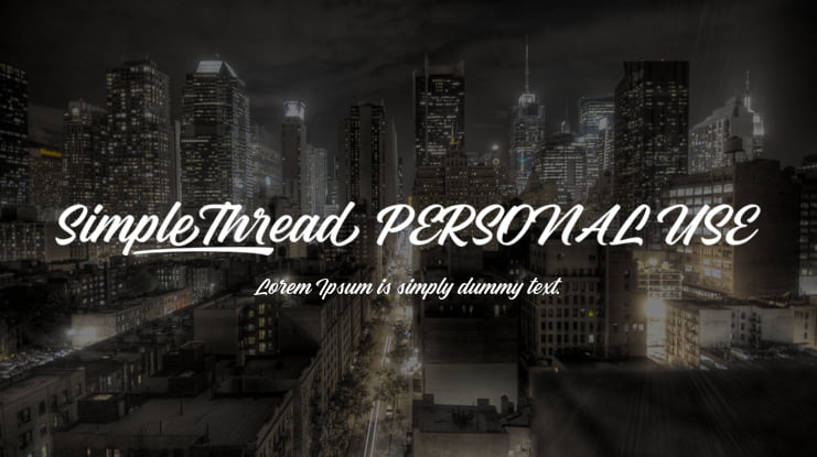 Simple Thread PERSONAL USE Font