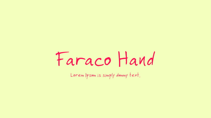 Faraco Hand Font