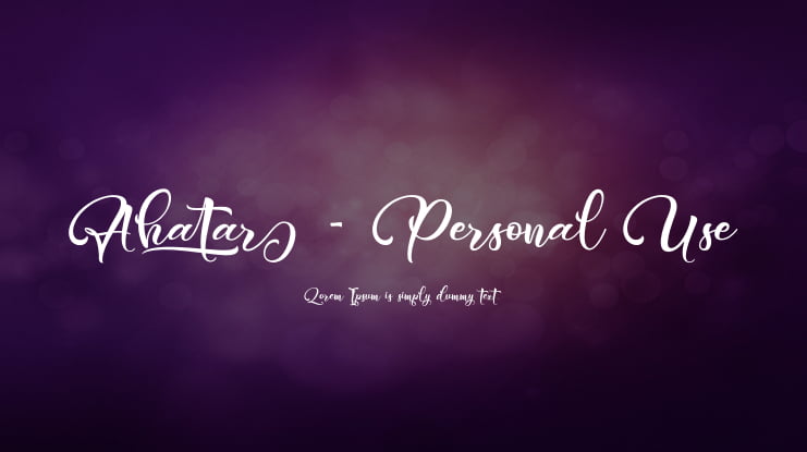 Ahatar - Personal Use Font