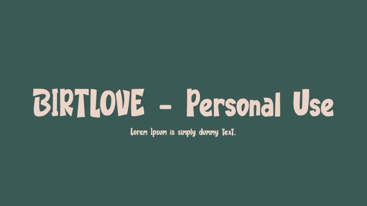 BIRTLOVE - Personal Use Font