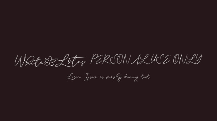 White Lotus PERSONAL USE ONLY Font