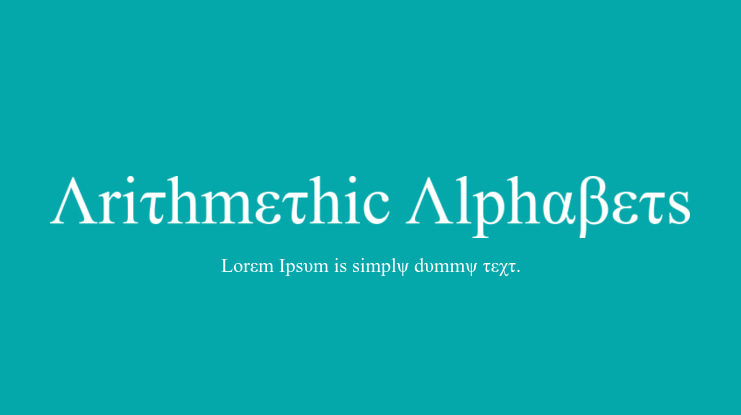 Arithmethic Alphabets Font