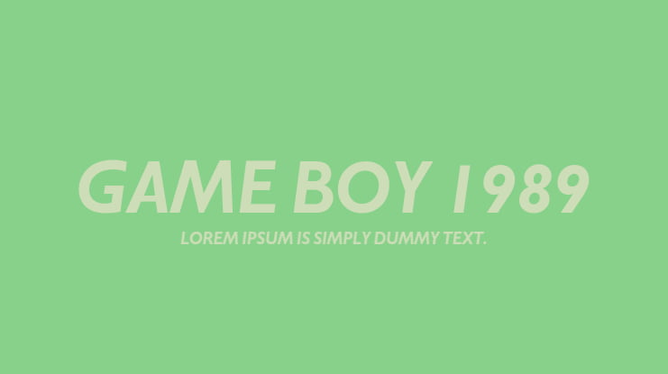 Game Boy 1989 Font