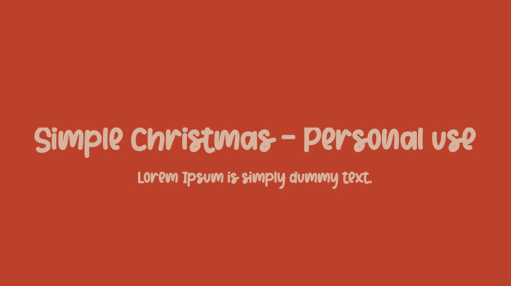Simple Christmas - Personal use Font