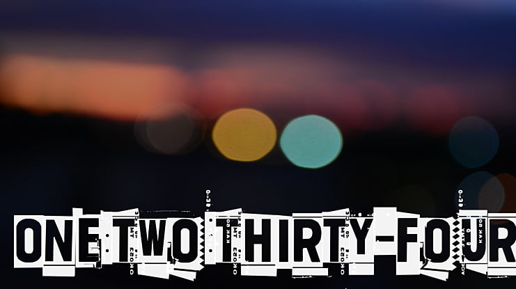 One two thirty-four Font