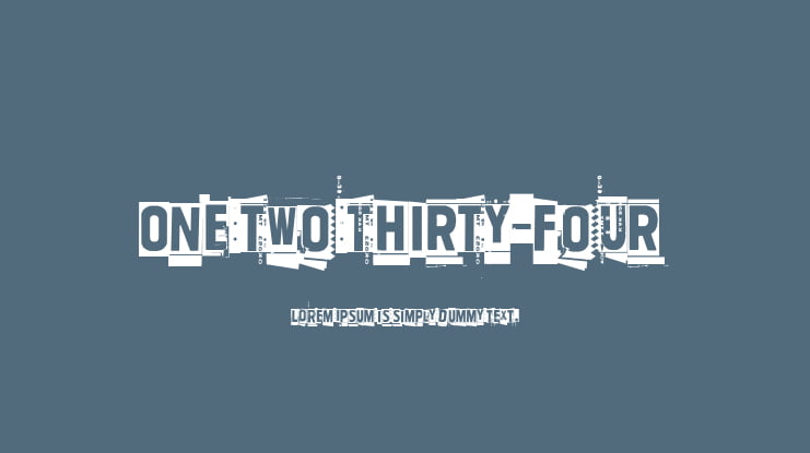 One two thirty-four Font