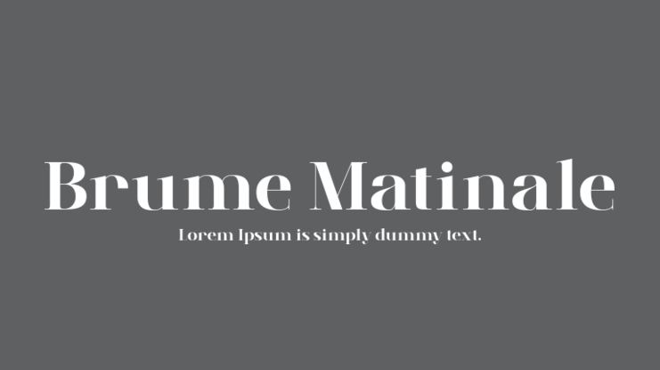 Brume Matinale Font