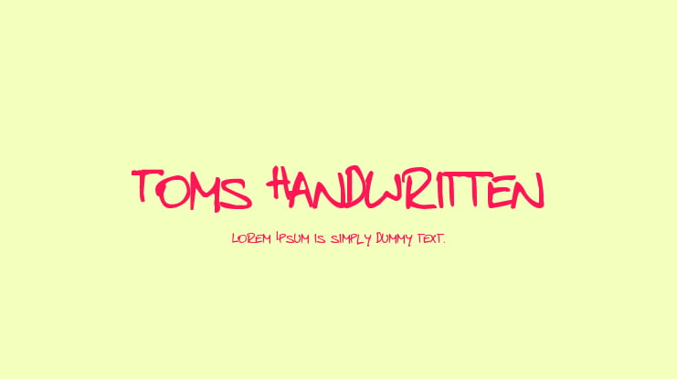Toms Handwritten Font