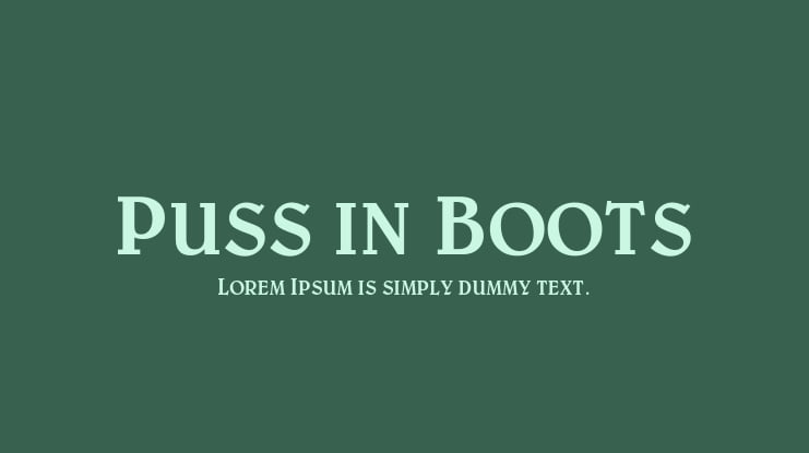 Puss in Boots Font