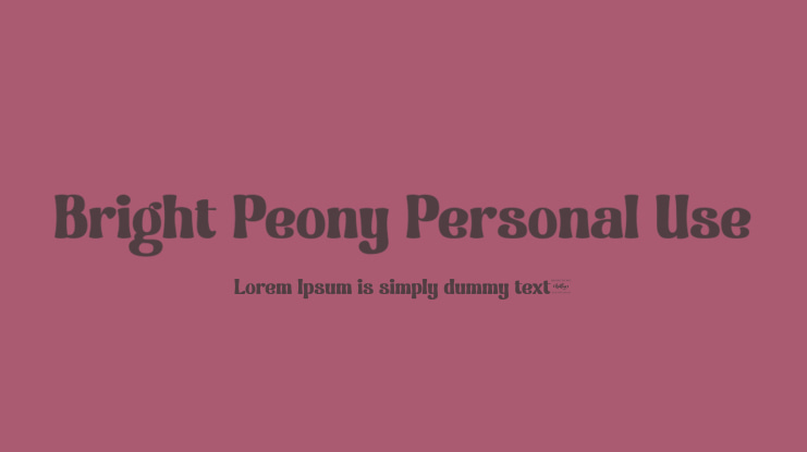 Bright Peony Personal Use Font