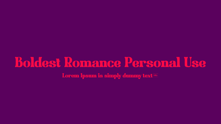 Boldest Romance Personal Use Font