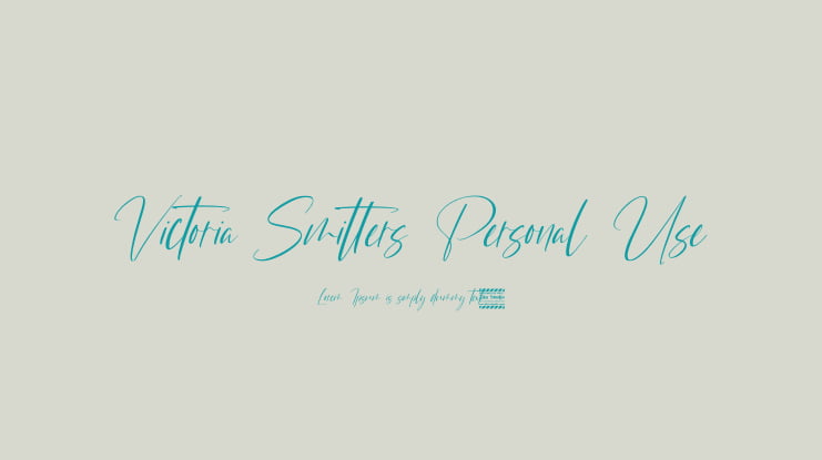Victoria Smitters Personal Use Font