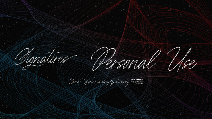 Signatires Personal Use Font