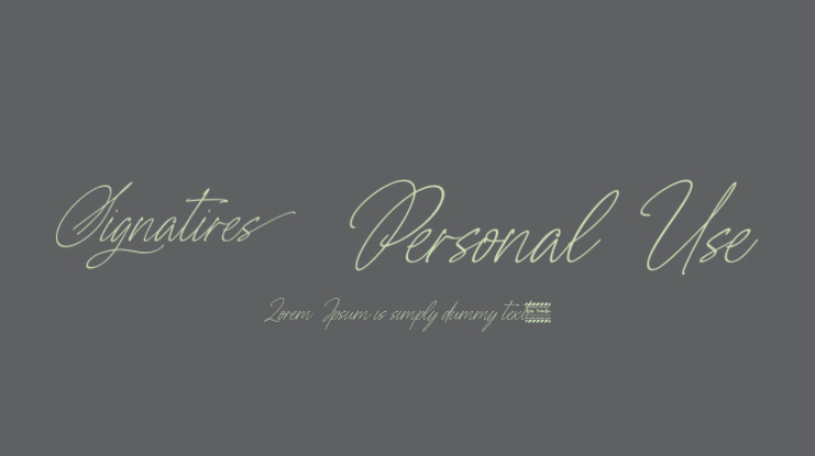 Signatires Personal Use Font