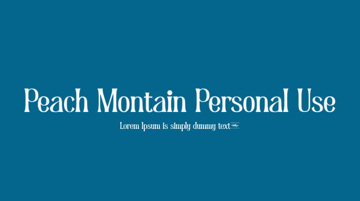 Peach Montain Personal Use Font