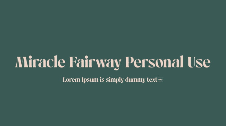 Miracle Fairway Personal Use Font