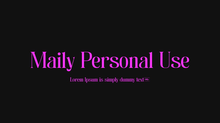 Maily Personal Use Font