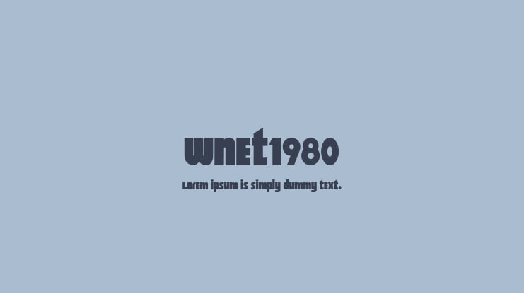 WNET1980 Font
