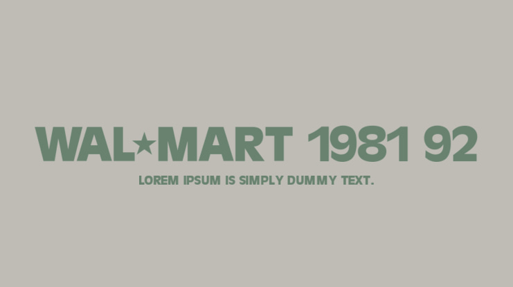 Wal+mart 1981 92 Font Family