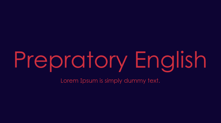 Prepratory English Font