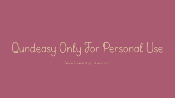 Qundeasy Only For Personal Use Font