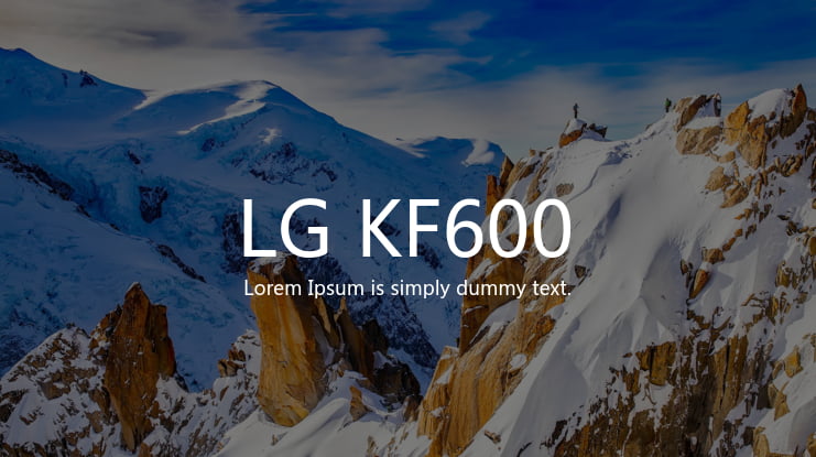 LG KF600 Font Family