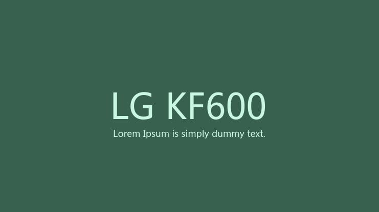 LG KF600 Font Family