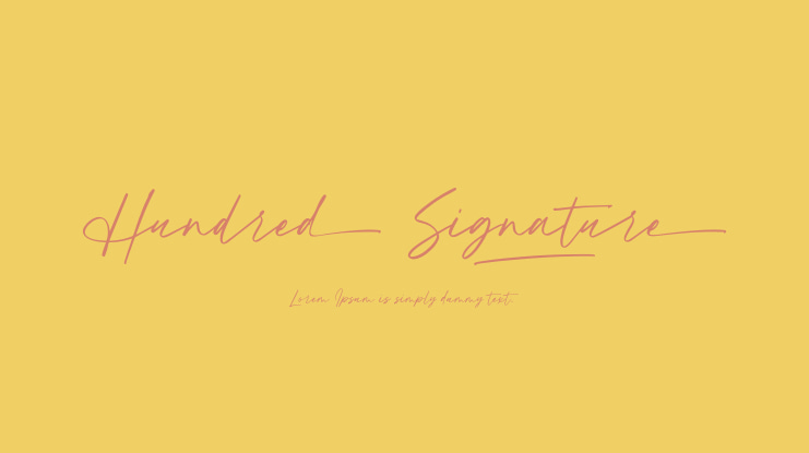 Hundred Signature Font