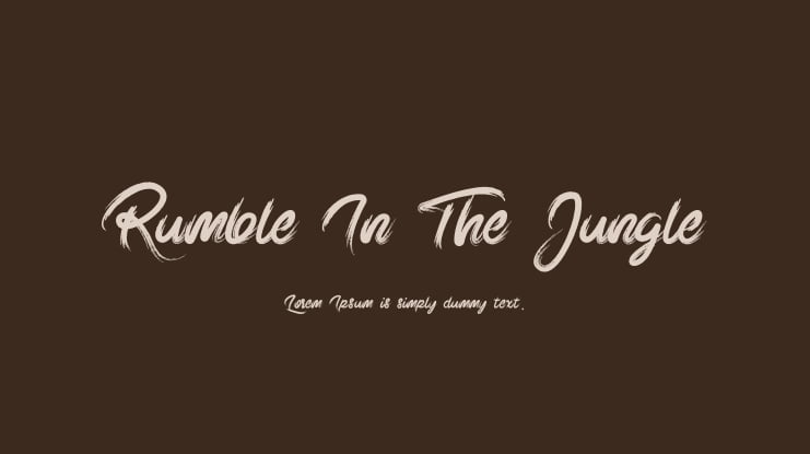 Rumble In The Jungle Font