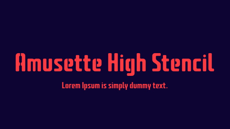 Amusette High Stencil Font