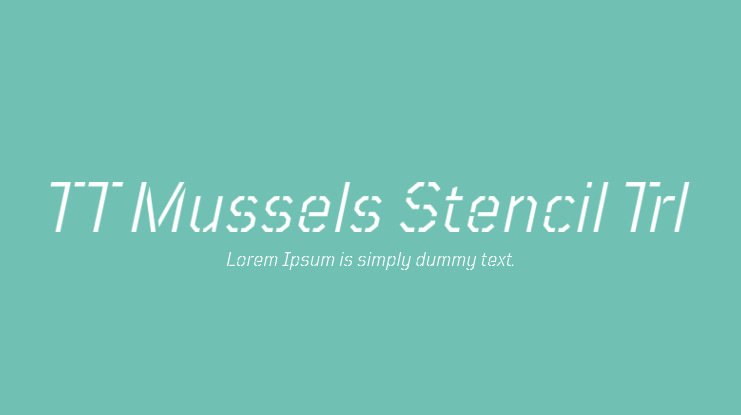 TT Mussels Stencil Trl Font Family