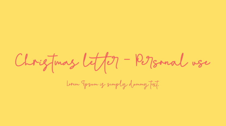 Christmas letter - Personal use Font