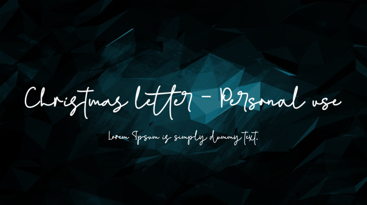 Christmas letter - Personal use Font