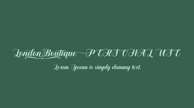 London Boutique PERSONAL USE Font