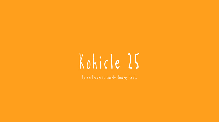 Kohicle 25 Font