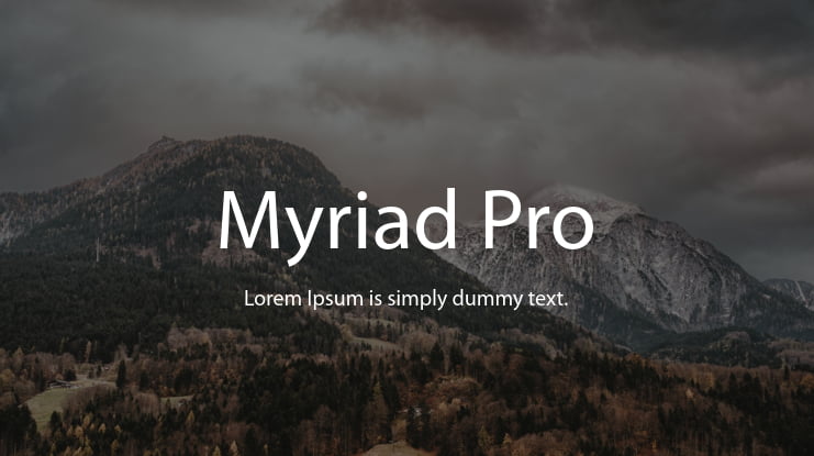 Myriad Pro Font Family