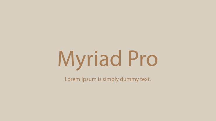 Myriad Pro Font Family