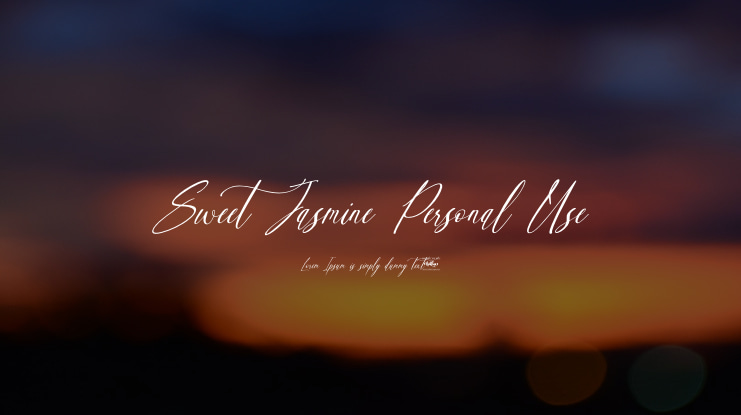 Sweet Jasmine Personal Use Font