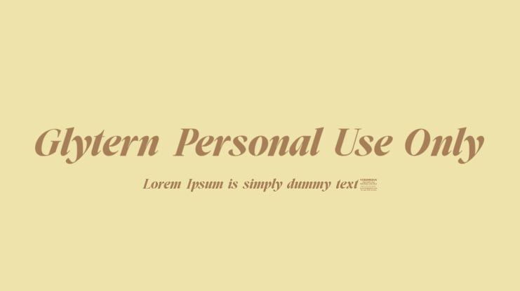 Glytern Personal Use Only Font
