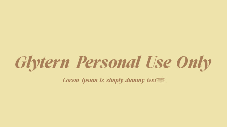 Glytern Personal Use Only Font